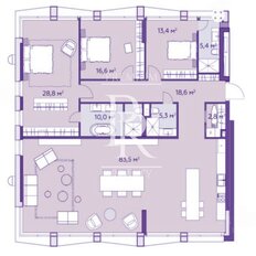 Квартира 185 м², 4-комнатная - изображение 1