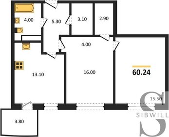 53,7 м², 2-комнатная квартира 9 100 000 ₽ - изображение 100