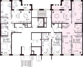 Квартира 127,3 м², 3-комнатная - изображение 2