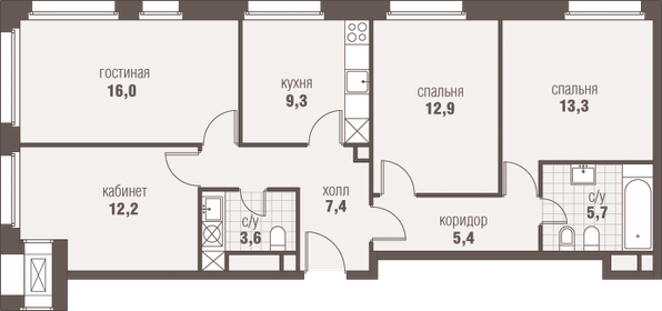 114,5 м², 3-комнатная квартира 30 000 000 ₽ - изображение 97