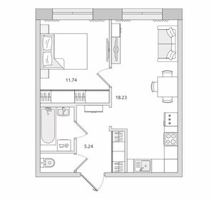 Квартира 39,6 м², 1-комнатная - изображение 1
