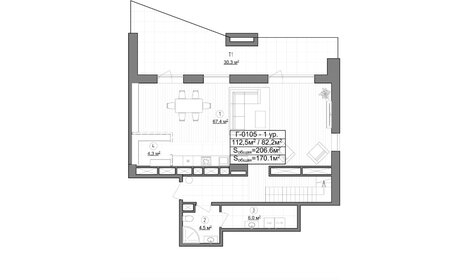 Квартира 170,1 м², 5-комнатные - изображение 1