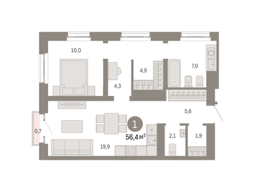 35 м², 1-комнатная квартира 8 350 000 ₽ - изображение 93