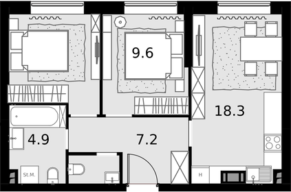 50 м², 2-комнатная квартира 15 499 000 ₽ - изображение 133