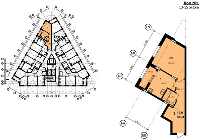 65,1 м², 3-комнатная квартира 7 200 000 ₽ - изображение 107