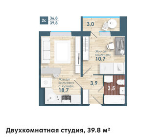 Квартира 39,8 м², 2-комнатная - изображение 1