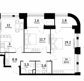 Квартира 70 м², 3-комнатная - изображение 1