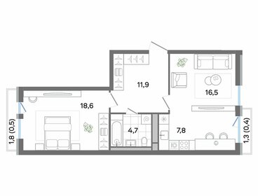 46 м², 2-комнатная квартира 5 100 000 ₽ - изображение 114