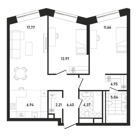 74,6 м², 2-комнатная квартира 56 427 440 ₽ - изображение 15