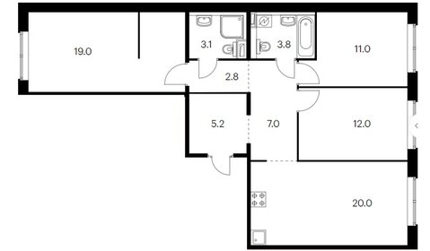 Квартира 83 м², 3-комнатная - изображение 1