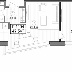 Квартира 47,5 м², 2-комнатные - изображение 2