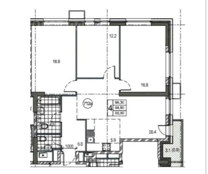 86,8 м², 4-комнатная квартира 18 000 000 ₽ - изображение 1