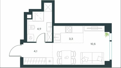 Квартира 23 м², студия - изображение 1