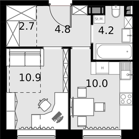 31,9 м², 1-комнатные апартаменты 9 027 700 ₽ - изображение 67