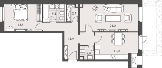 77,8 м², 2-комнатная квартира 35 000 000 ₽ - изображение 111