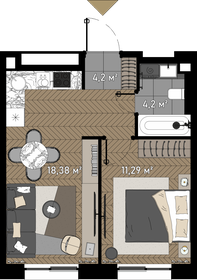 45 м², 1-комнатная квартира 23 700 000 ₽ - изображение 170