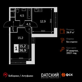 Квартира 36,9 м², 1-комнатная - изображение 1