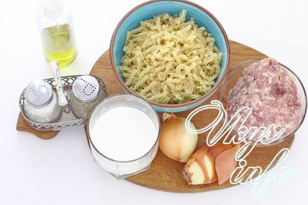 Макароны с фаршем и сливками ингредиенты