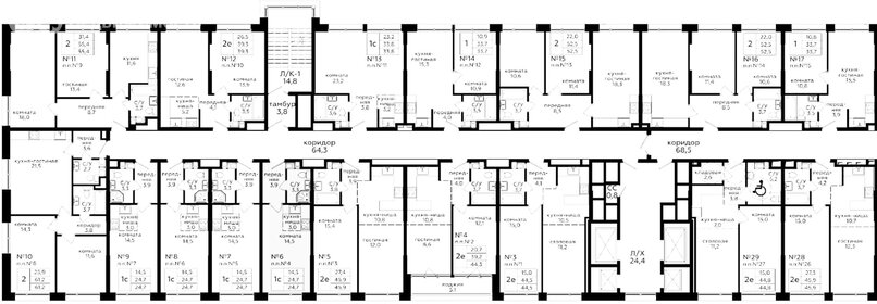 Квартира 44,7 м², 1-комнатные - изображение 2