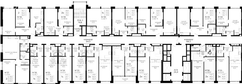 Квартира 52,5 м², 2-комнатные - изображение 2