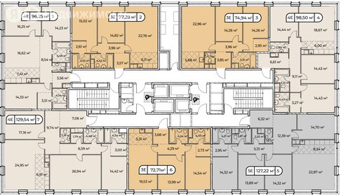 105 м², 3-комнатная квартира 90 987 296 ₽ - изображение 129