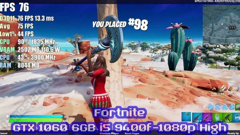 I5 9400f gtx 1060 6gb fortnite clearance