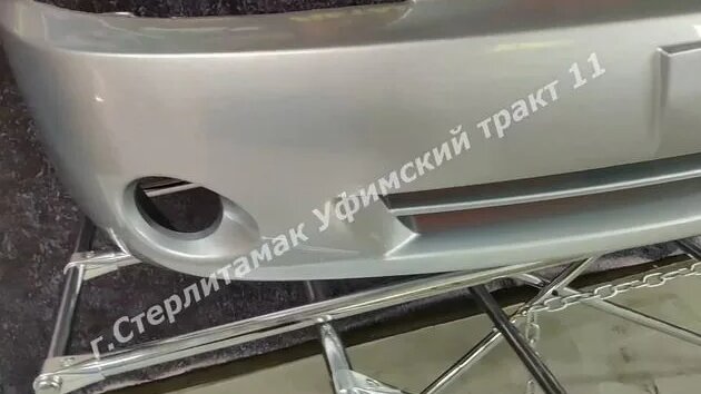 Бампер KIA Spectra Ижевск Алмазное Серебро 611 передний с отверст под ...