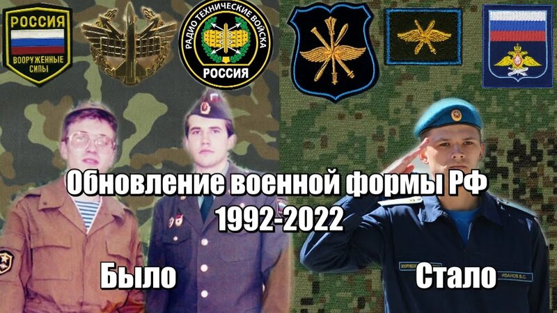 Военная форма вооруженных сил РФ с 1992 по 2022 год