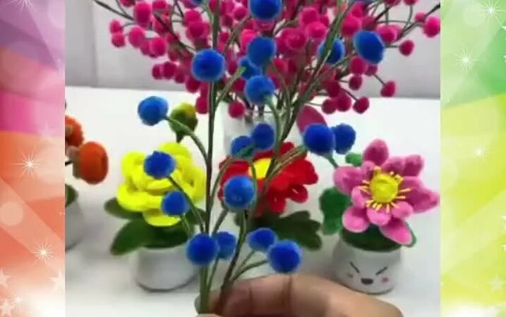 Пушистые И Мягкие Цветы, сделанные из синельной проволоки. - Смотреть ...