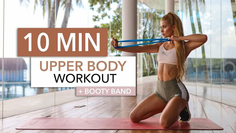10 MIN Upper BODY Workout Booty Band Back Arms Chest I Pamela Reif