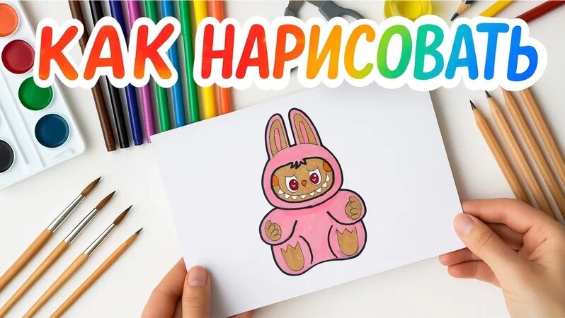 как нарисовать большого лабубу