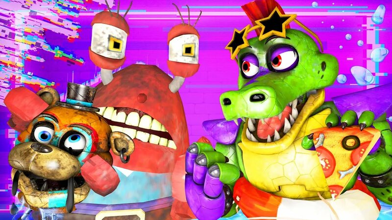 Глэмрок ФНАФ vs Губка БОБ Аниматроники 2: Гличтрап (Ной Fnafsb 3D ...