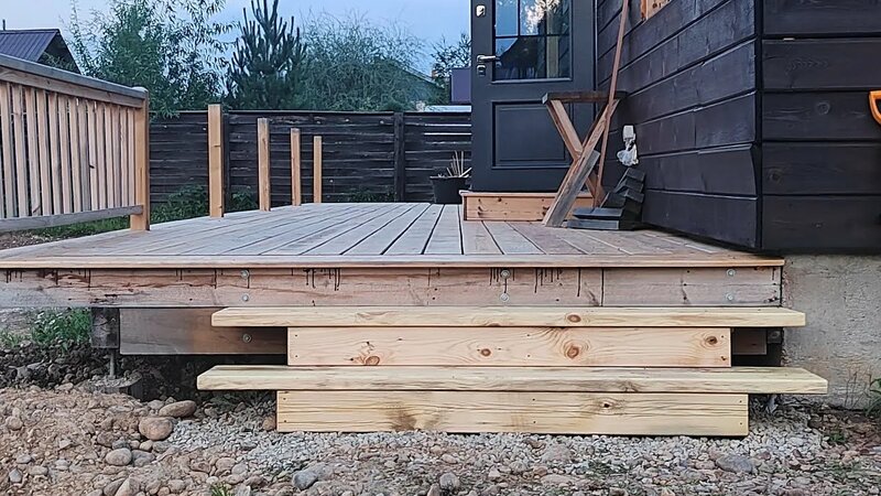 Деревянная лестница для террасы своими руками. - Смотреть онлайн в ...