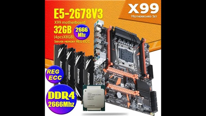Atermiter X99 D4 материнская плата с Xeon E5 2678 V3 Lga2011-3 4 шт. X ...