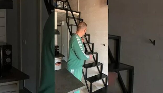Лестница складная- откидная на стену - Смотреть онлайн в поиске Яндекса ...