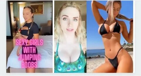 Girls with big breast dance jumping girls with big boobs jumping sexy  bikini girls — Yandex video arama