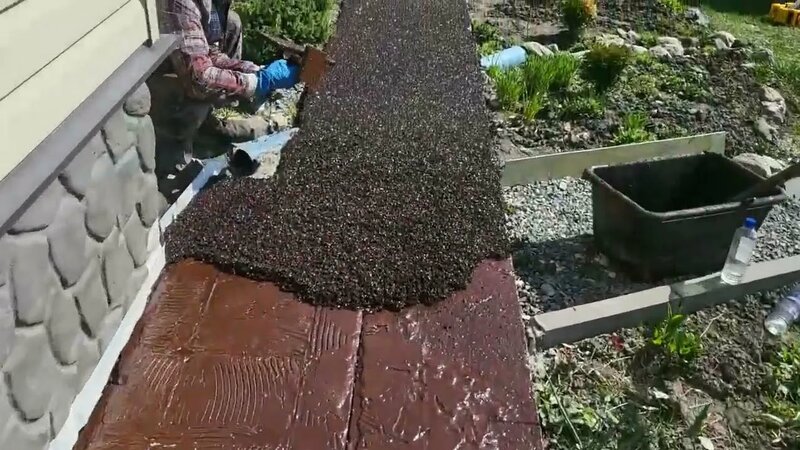 Бесшовное резиновое покрытие из резиновой крошки для садовых дорожек ...