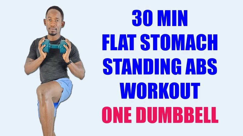 30 Minute FLAT Stomach Standing Abs Workout with One Dumbbell