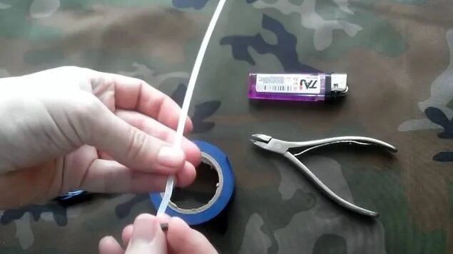 Боковой кивок на летнюю удочку своими руками из капроновой стяжки ...