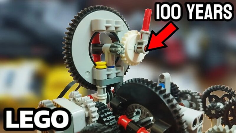 Lego Technic 1 Rotation Per 100 Years Machine // Лего Техник редуктор 1 ...