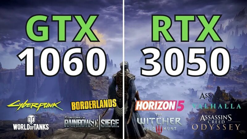 Gtx 1060 6GB vs rtx 3050 8GB benchmark test in 12 games