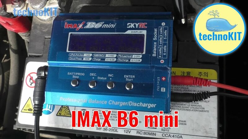 Зарядка свинцового Pb авто аккумулятора Imax B6 mini от повербанков без ...