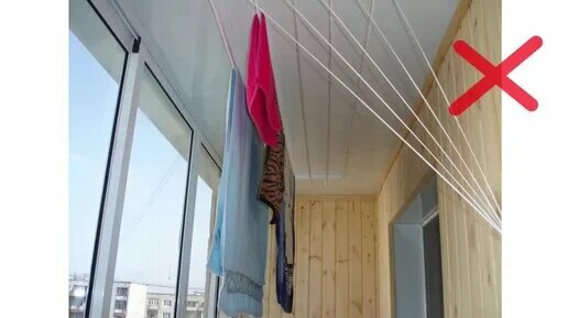 Идеи дизайна балкона и лоджии: хранение, размещение белья для сушки ...