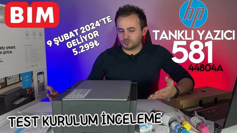 BİM HP Smart Tank 581 Yazıcı Kurulum | İnceleme | Test | Kartuş Derdi ...