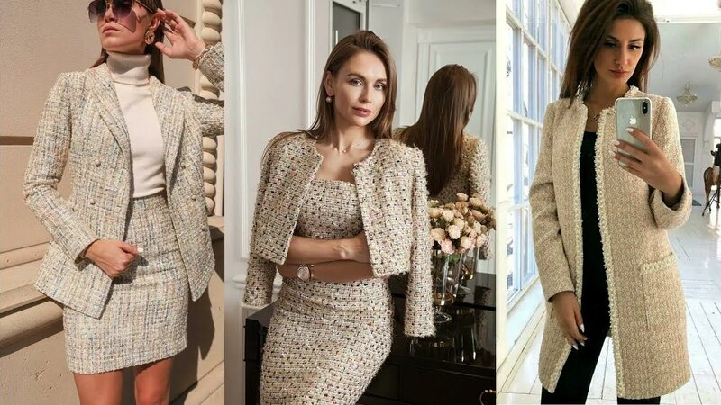 Стильные костюмы платья из твида модные образы - Смотреть онлайн в ...