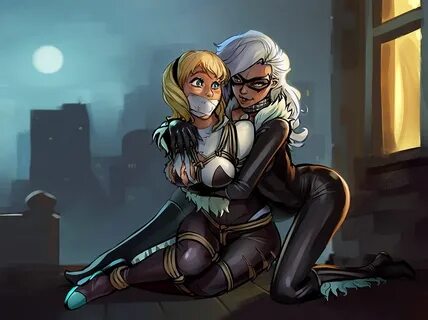 Spider Gwen and Black Cat (CS) by SanePerson Comic art girls