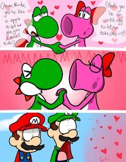 Yoshi and Birdo Kiss - Yoshi Fan Art (34492927) - Fanpop