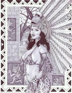 Aztec Princess Aztec art, Lowrider art, Aztec drawing