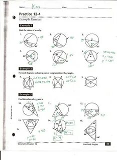 Unit 10 Circles Homework 4 Answer Key : Circles (Geometry Cu