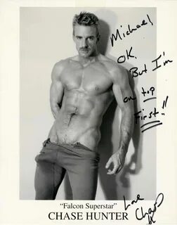 Autographed Flyer from Falcon Video Porn Star Chase Hunter - PQHP Online Archive